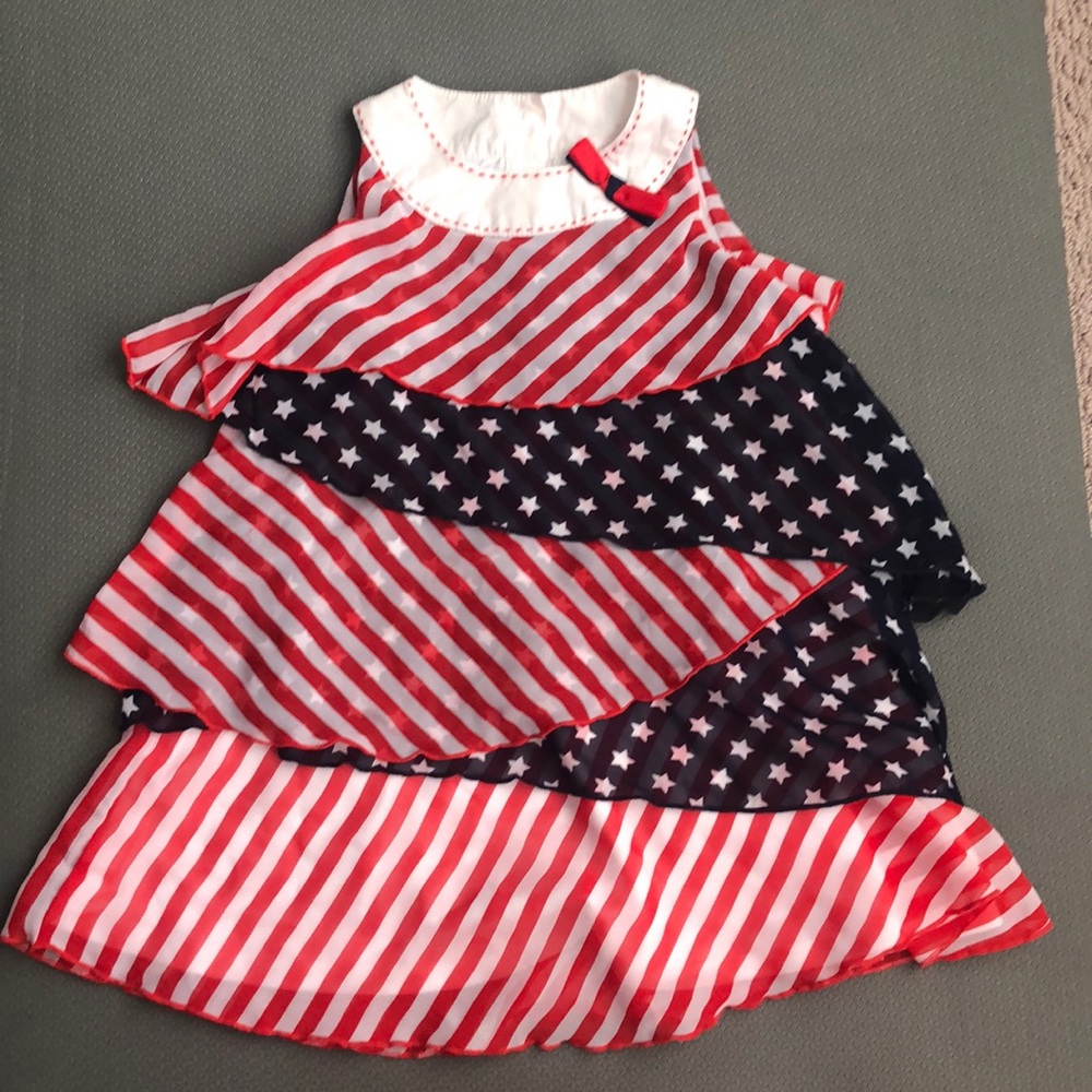 Girls size 3T light weight flowing patriotic dress